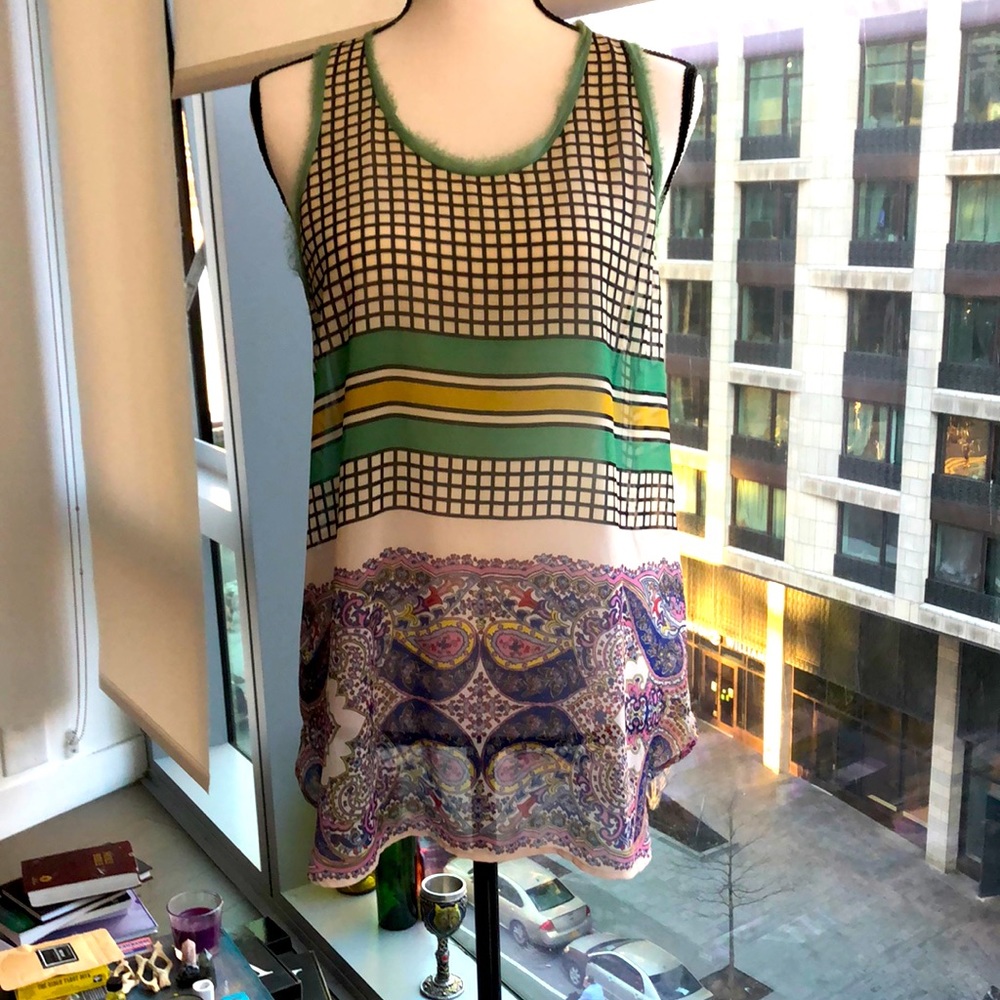 ❌SOLD❌Clover Canyon multi-print sheer Tank Top☄️